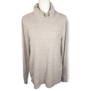 EXPRESS CREAM STRIPE COWL-NECK PULLOVER SZ.M GUC